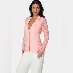 Bebe LACE COMBO TAILORED JACKET